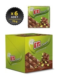Eti Antep Fıstıklı Çikolata 70 gr 6 Adet
