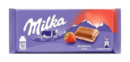 Milka Tablet Çilekli Çikolata 100 gr 6 Adet