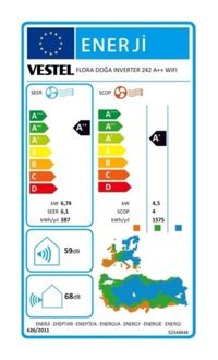 Vestel Flora Doğa Inverter 242 23000 Btu A++ Enerji Sınıfı R410A Multi İnverter Split Duvar Tipi Klima