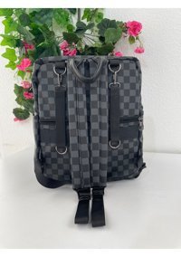 Remuse Bags Kareli Bebek Sırt Çantası Siyah-Gri
