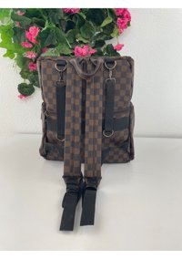 Remuse Bags Kareli Bebek Sırt Çantası Kahverengi