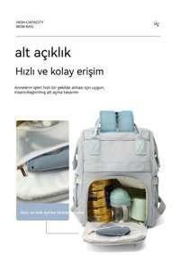 Eternal Luck Çok Fonksiyonlu Usb'li Bebek Sırt Çantası Siyah