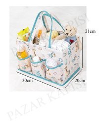 Pazar Kapısı Çok Gözlü Organizer Baby Bebek El Çantası Mavi