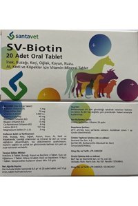 Santavet Sv-Biotin D Vitaminli B Vitaminli Tüy Sağlığı İçin 40 gr 20 Tablet Köpek Vitamini