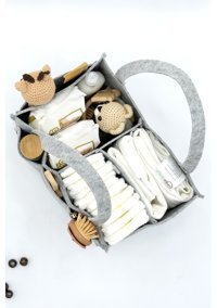 Mordesign Taşınabilir Düzenleyici Organizer Keçe Bebek Omuz Çantası Gri
