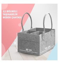 Beauty Be Düzenleyici Organizer Bebek El Çantası Açık Gri