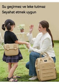 Wyanet Hespero Su Geçirmez Büyük Kapasiteli Bebek Sırt Çantası Bej