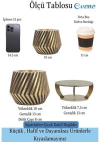 Evene Ahşap Ayaklı Beton Dekoratif Dişli Model Askı Altın Eskitme