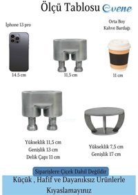 Evene Ahşap Ayaklı Beton Büyük Boy Pantolon Model Saksı Gümüş Eskitme