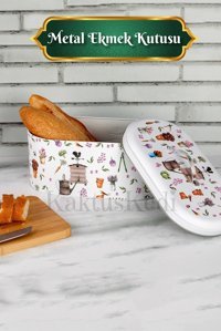 Kaktüskedi Kapaklı Çok Renkli Ekmek Kutusu