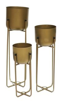 Greenmall Superbia Ayaklı Metal 5.7 lt Büyük Boy Saksı Sarı