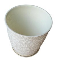 Bahat Plastik Dantel 8 lt Saksı Krem