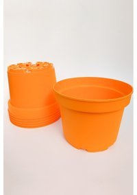 Tekpar Plastik Büyük Boy 2 Adet Dekoratif Saksı Turuncu