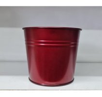Feronya Metal Kova Saksı Bordo