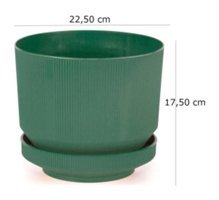 Minia Bahçe Plastik Tabaklı 6 lt Saksı Yeşil