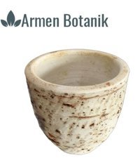 Armen Botanik Toprak Antik Görünümlü Eskitme Saksı Beyaz