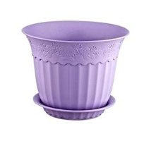 Holiday Antik Yuvarlak Tabaklı 12 lt Saksı Eflatun