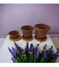 Bahat Plastik Çam Ağacı Saksı 6 Adet Ahşap