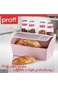 Proff Kapaklı Pembe Ekmek Kutusu