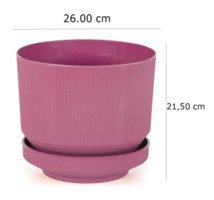 Minia Bahçe Plastik Tabaklı 9 lt Saksı Fuşya