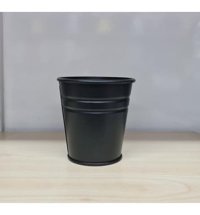 Feronya 4 Adet Mini Metal Şekerlik veya Saksı Siyah