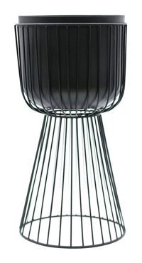 Greenmall Gloria Metal Ayaklı Saksı Siyah