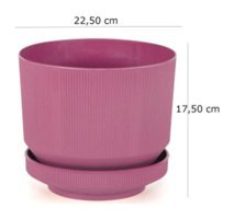 Minia Bahçe Plastik Tabaklı 6 lt Saksı Fuşya