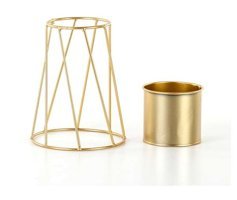 Flora Euro Ayaklı Metal Saksı Altın
