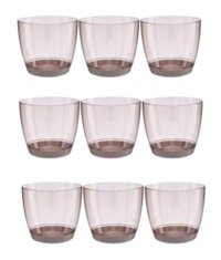 Favilla 9 Adet Set Yuvarlak Saksı Kahverengi
