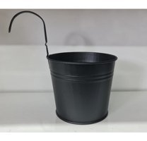 Feronya Metal Kulplu Balkon Saksısı Siyah