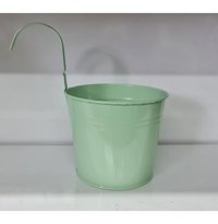Feronya Metal Kulplu Balkon Saksısı Yeşil