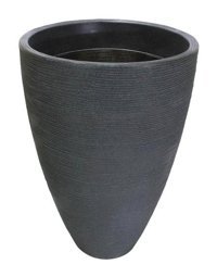 Dekorsende Plastiik Yuvarlak Saksı Antrasit