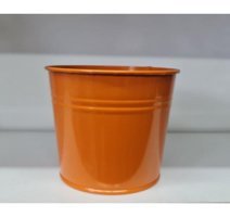 Feronya Metal Kova Saksı Turuncu