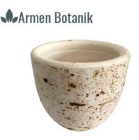 Ithal Toprak Antik Görünümlü Eskitme Saksı Beyaz