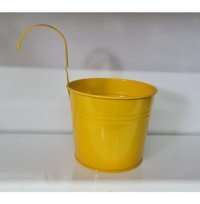 Feronya Metal Kulplu Balkon Saksısı Kova Sarı