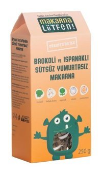 Makarna Lütfen! Sütsüz Yumurtasız Brokolili Ispanaklı Sebzeli Bebek Makarna 250 gr