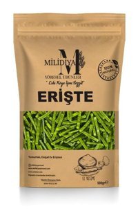 Milidiya Yöresel Ürünler Ispanaklı Erişte 500 gr