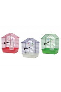 Keser Store PRA-2225674-0341 Çatılı Dikdörtgen Krom Muhabbet Kuşu Kafesi