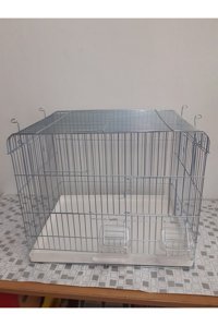 Soha Ticaret Dikdörtgen Metal Muhabbet Kuşu Kafesi Beyaz