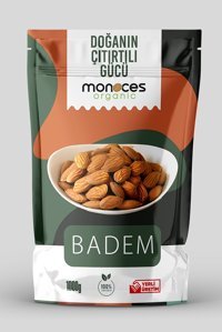 Monoces Organıc Organik Tane Çiğ Badem İçi 1 kg