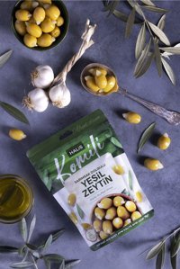 Komili Çekirdeksiz Sarımsaklı Yeşil Zeytin Paket 170 gr