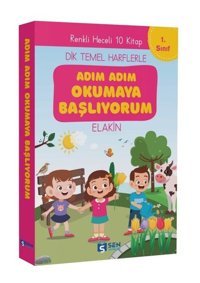 1.Sınıf Adım Adım Okumaya Başlıyorum İlk Okuma Kitapları Seti - 10 Kitap Takım Kolektif Sen Yayınları