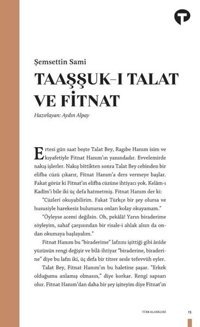 Taaşşuk-ı Talat ve Fitnat Şemseddin Sami Turkuvaz Kitap