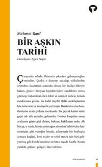 Bir Aşkın Tarihi Mehmet Rauf Turkuvaz Kitap