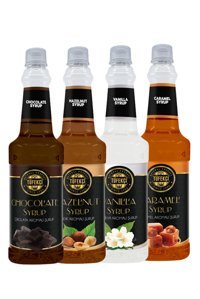 By Tüfekçi Çikolata Fındık Karamel Vanilya Aromalı Kahve Şurubu 4x750 ml