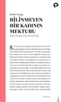 Bilinmeyen Bir Kadının Mektubu Stefan Zweig Turkuvaz Kitap
