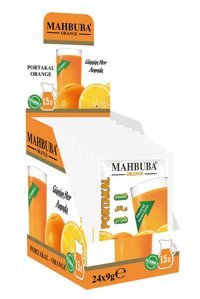 Mahbuba Portakal Aromalı İçecek Tozu 9 gr 24'lü