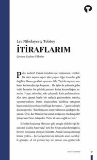 İtiraflarım Lev Nikolayeviç Tolstoy Turkuvaz Kitap