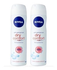 Nivea Dry Comfort Plus Sprey Kadın Deodorant 2x150 ml