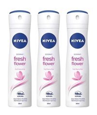 Nivea Fresh Flower Sprey Kadın Deodorant 3x150 ml